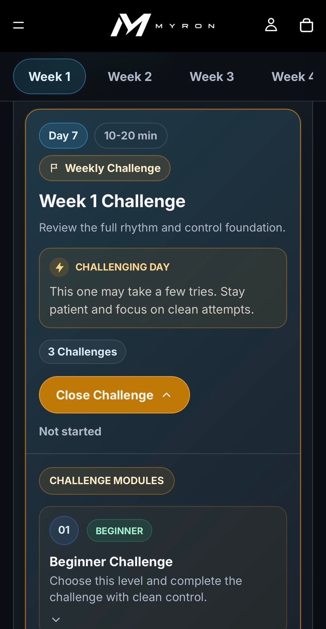 Weekly course challenge